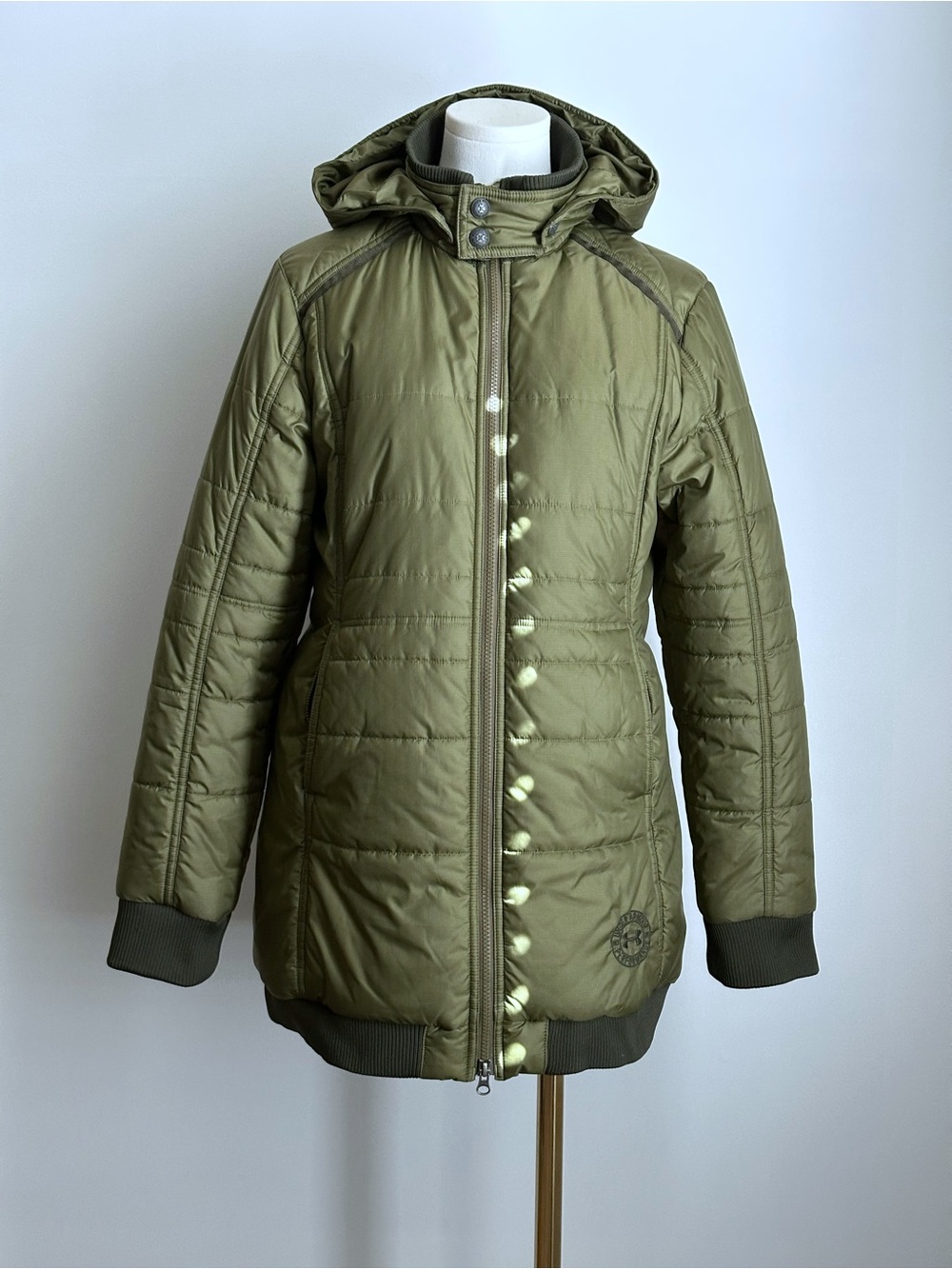 Under Armour Women’s M Quilted Longline Puffer Hoodie Jacket-NWOT